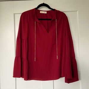 Like New Michael Kore Blouse with Gold Accents